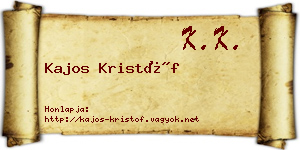 Kajos Kristóf névjegykártya