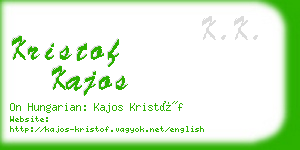 kristof kajos business card